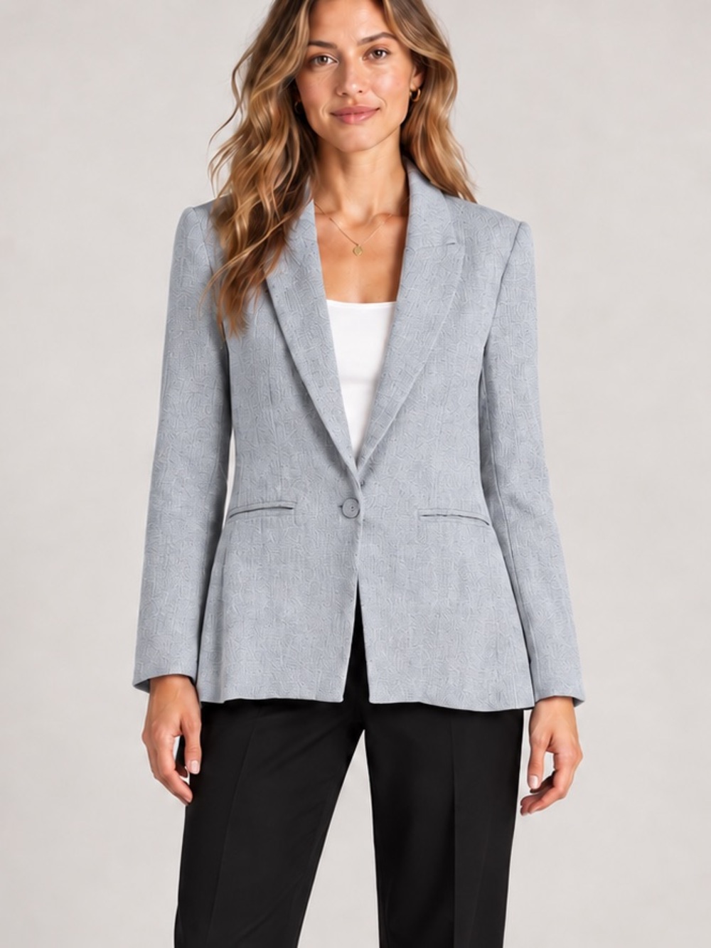 BEC + BRIDGE Single Button Tailored Blazer - Light Blue
